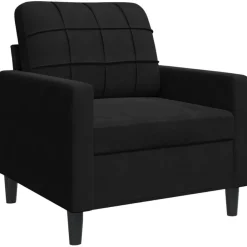 Banken*vidaXL Fauteuil 60 cm fluweel Zwart