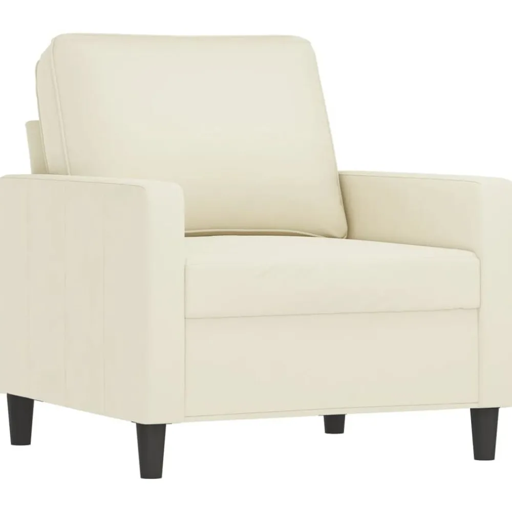 Banken*vidaXL Fauteuil 60 cm fluweel crèmekleurig Crème