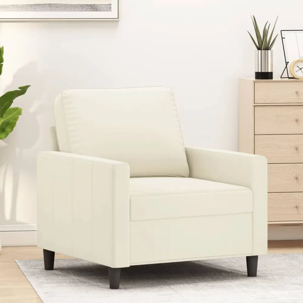 Banken*vidaXL Fauteuil 60 cm fluweel crèmekleurig Crème