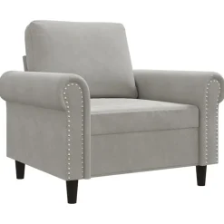 Banken*vidaXL Fauteuil 60 cm fluweel Lichtgrijs