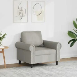 Banken*vidaXL Fauteuil 60 cm fluweel Lichtgrijs