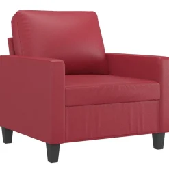 Banken*vidaXL Fauteuil 60 cm kunstleer Wijnrood