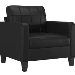 Banken*vidaXL Fauteuil 60 cm kunstleer Zwart