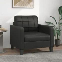 Banken*vidaXL Fauteuil 60 cm kunstleer Zwart
