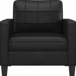Banken*vidaXL Fauteuil 60 cm kunstleer Zwart