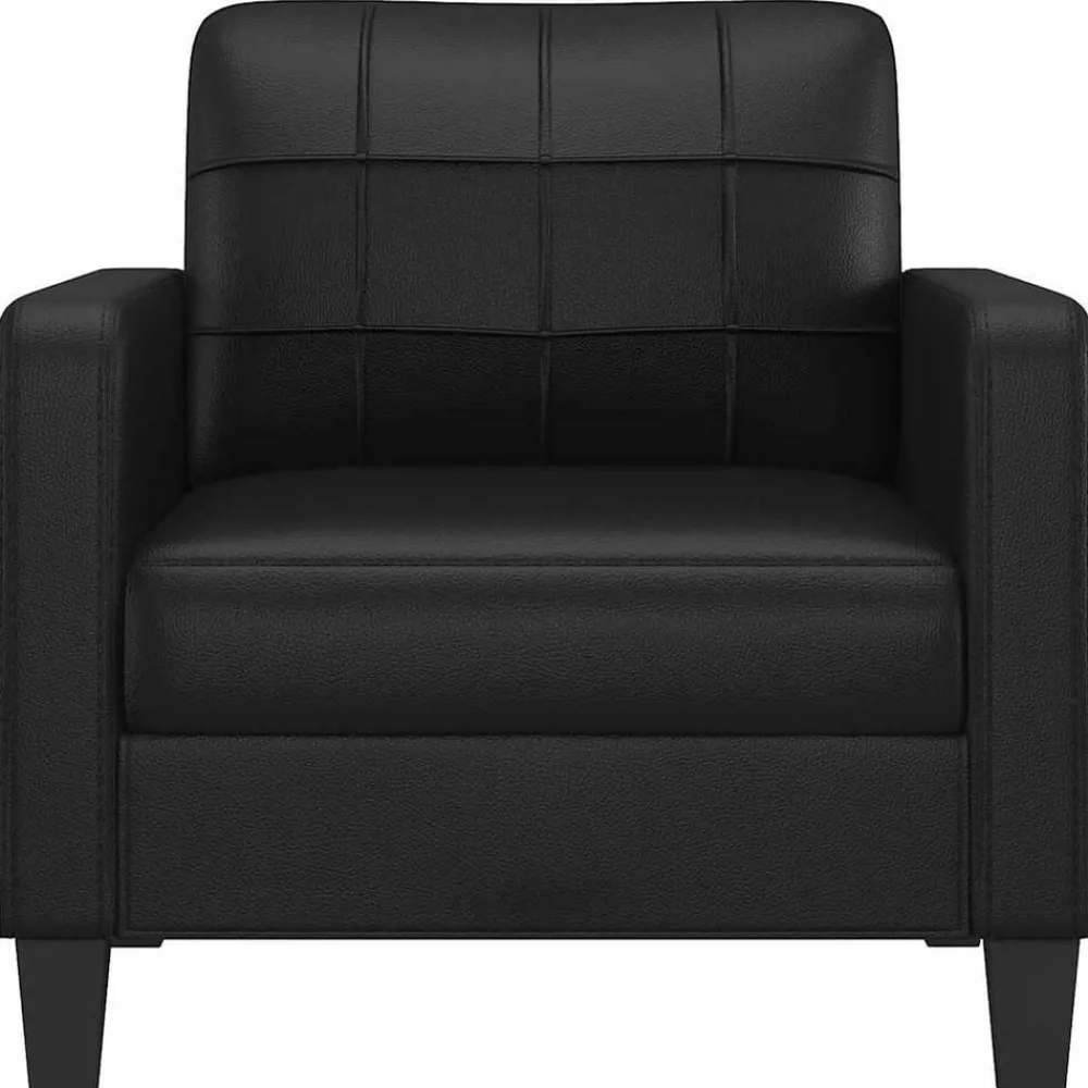 Banken*vidaXL Fauteuil 60 cm kunstleer Zwart