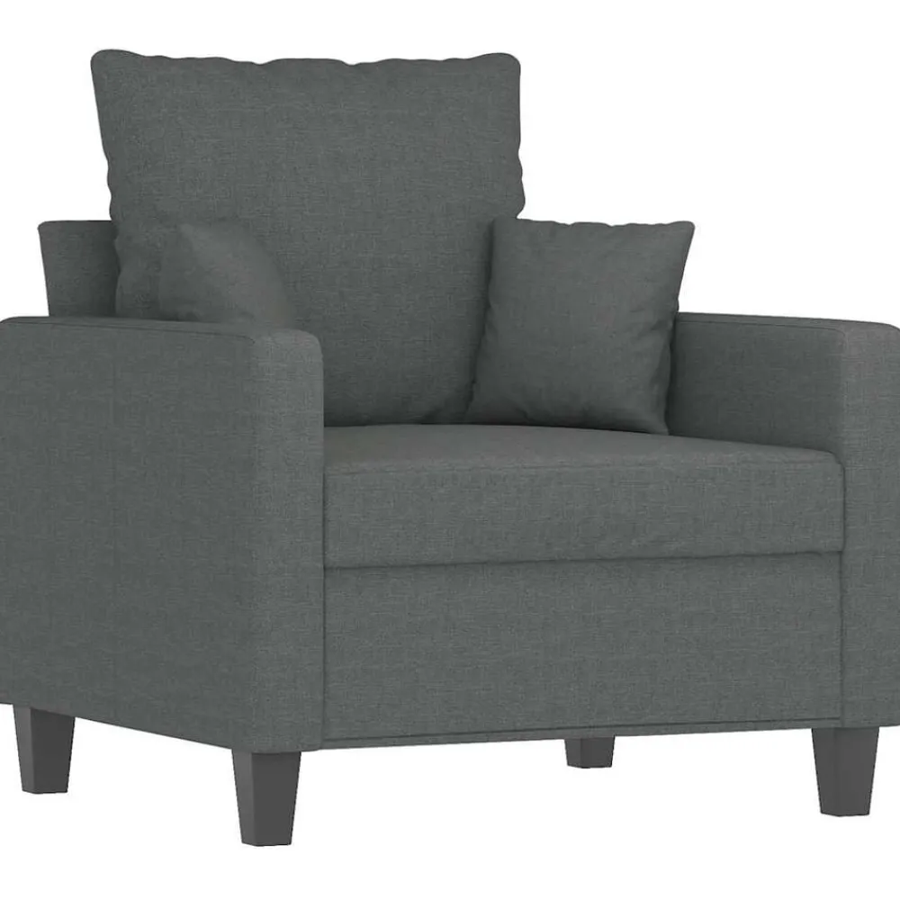 Banken*vidaXL Fauteuil 60 cm stof Donkergrijs