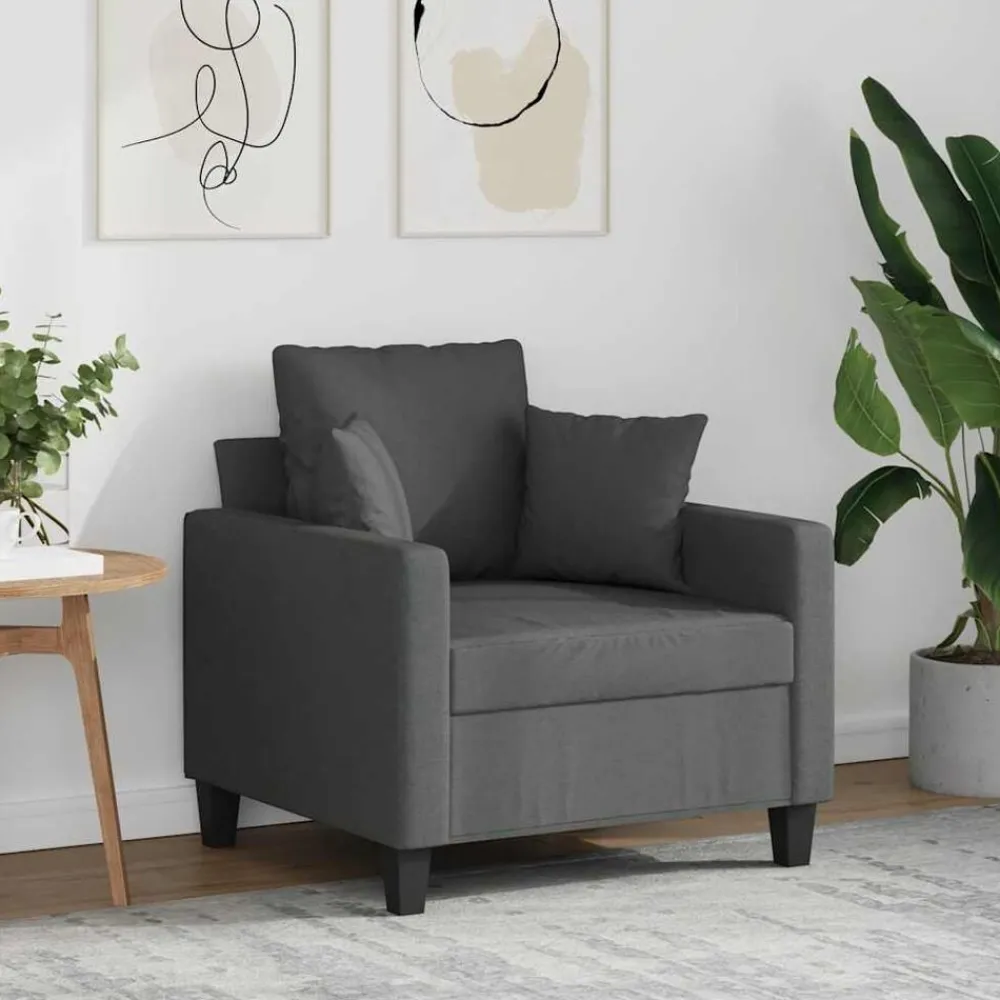 Banken*vidaXL Fauteuil 60 cm stof Donkergrijs