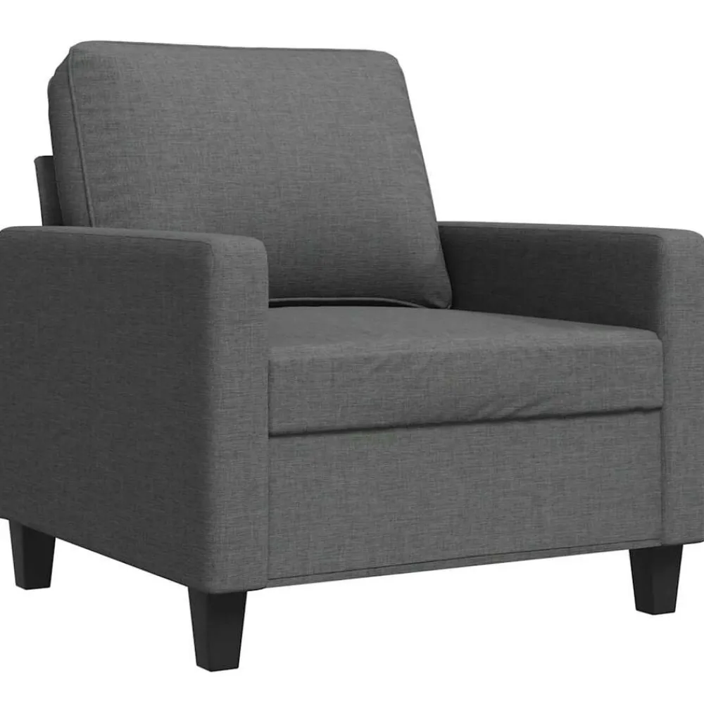 Banken*vidaXL Fauteuil 60 cm stof Donkergrijs