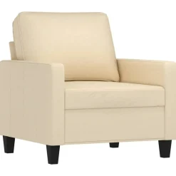 Banken*vidaXL Fauteuil 60 cm stof crèmekleurig Cr&egrave;me