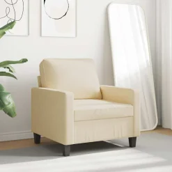Banken*vidaXL Fauteuil 60 cm stof crèmekleurig Crème