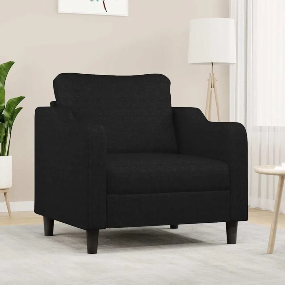 Banken*vidaXL Fauteuil 60 cm stof Zwart