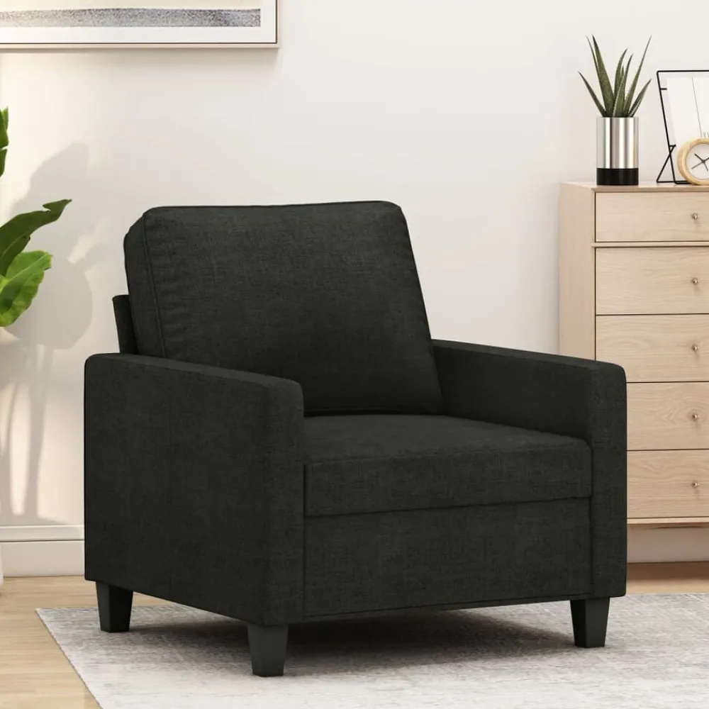 Banken*vidaXL Fauteuil 60 cm stof Zwart