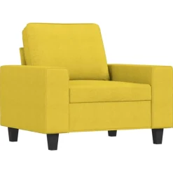 Banken*vidaXL Fauteuil 60 cm stof Lichtgeel