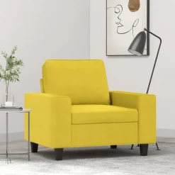 Banken*vidaXL Fauteuil 60 cm stof Lichtgeel