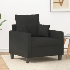 Banken*vidaXL Fauteuil 60 cm stof Zwart