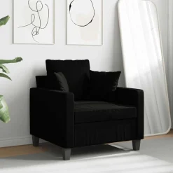 Banken*vidaXL Fauteuil 60 cm stof Zwart