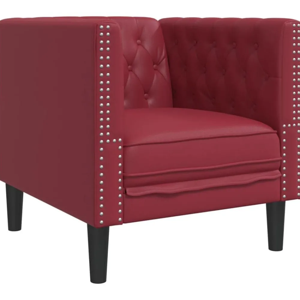Fauteuil Chesterfield-stijl kunstleer rood>vidaXL Hot
