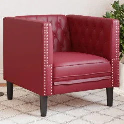 Fauteuil Chesterfield-stijl kunstleer rood>vidaXL Hot