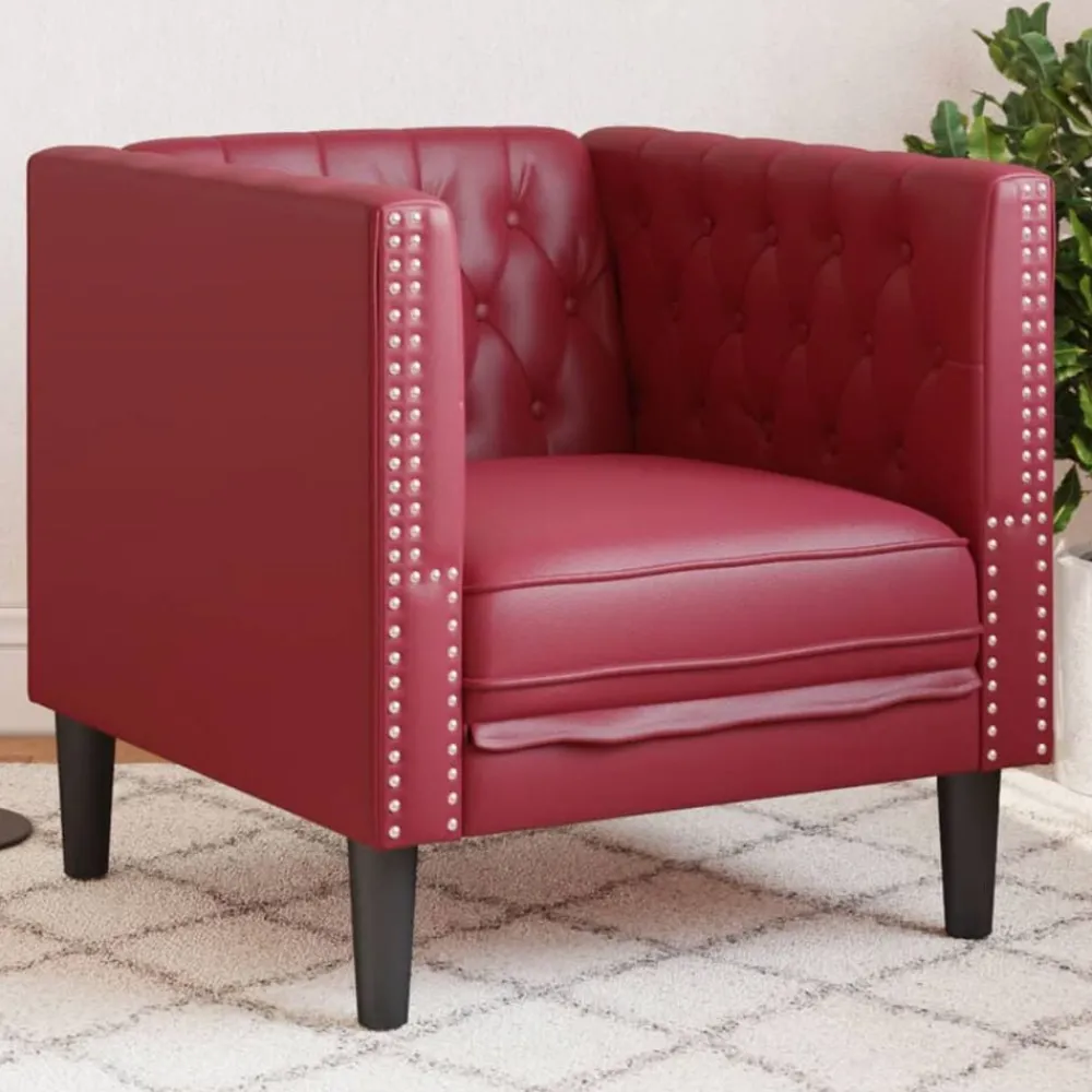 Fauteuil Chesterfield-stijl kunstleer rood>vidaXL Hot
