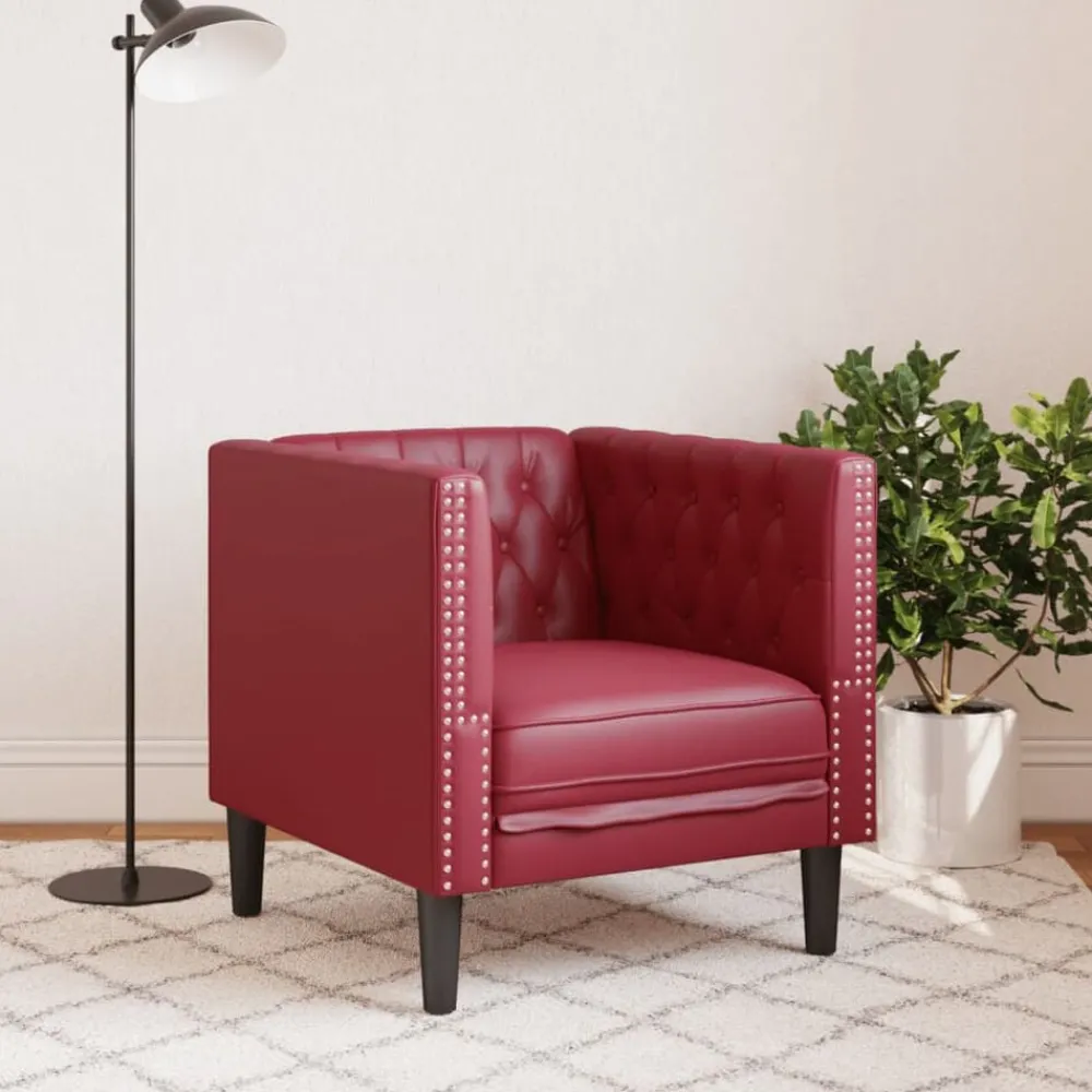 Fauteuil Chesterfield-stijl kunstleer rood>vidaXL Hot