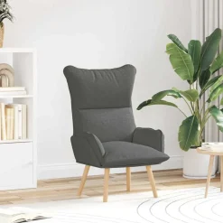 Stoelen*vidaXL Fauteuil 69 x 74 x 93 cm Stof en multiplex Donkergrijs