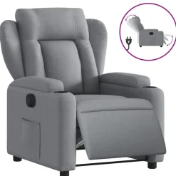 Stoelen*vidaXL Fauteuil elektrisch verstelbaar stof Lichtgrijs