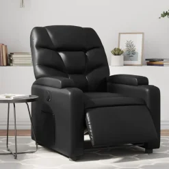 Stoelen*vidaXL Fauteuil elektrisch verstelbaar kunstleer Zwart