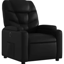 Stoelen*vidaXL Fauteuil elektrisch verstelbaar kunstleer Zwart