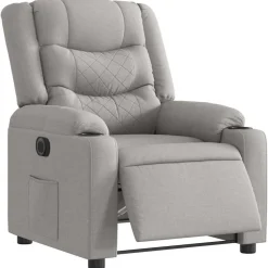 Stoelen*vidaXL Fauteuil elektrisch verstelbaar stof wolk grijs Wolkengrijs