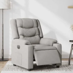 Stoelen*vidaXL Fauteuil elektrisch verstelbaar stof wolk grijs Wolkengrijs