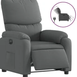 Stoelen*vidaXL Fauteuil elektrisch verstelbaar stof Donkergrijs