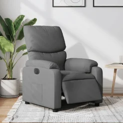 Stoelen*vidaXL Fauteuil elektrisch verstelbaar stof Donkergrijs