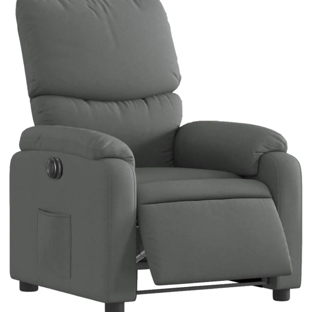 Stoelen*vidaXL Fauteuil elektrisch verstelbaar stof Donkergrijs