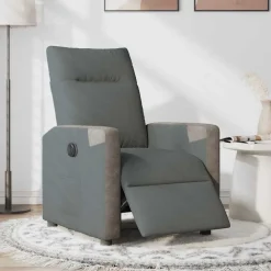 Stoelen*vidaXL Fauteuil elektrisch verstelbaar stof Donkergrijs