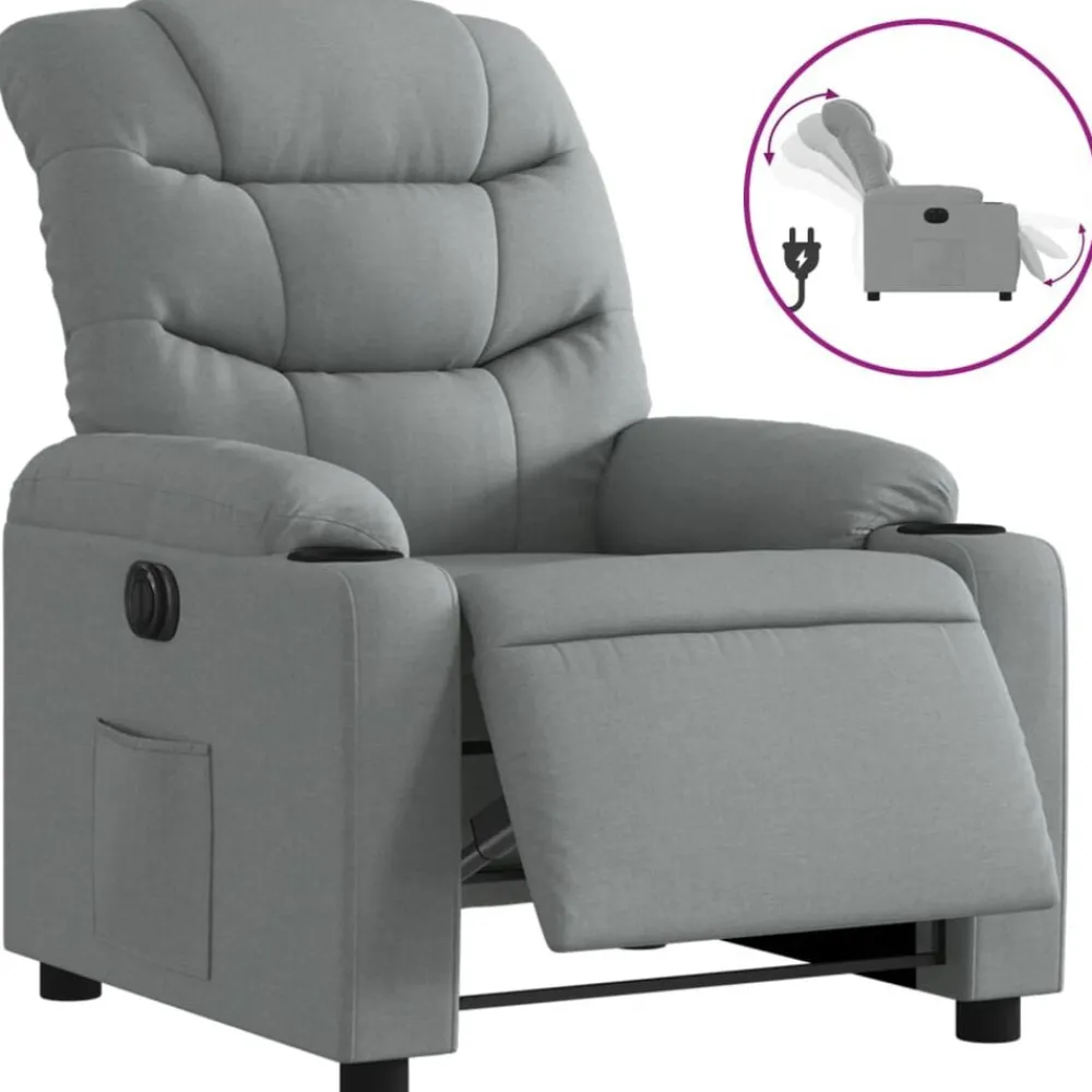 Fauteuil elektrisch verstelbaar stof>vidaXL New