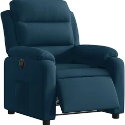 Stoelen*vidaXL Fauteuil elektrisch verstelbaar fluweel Blauw