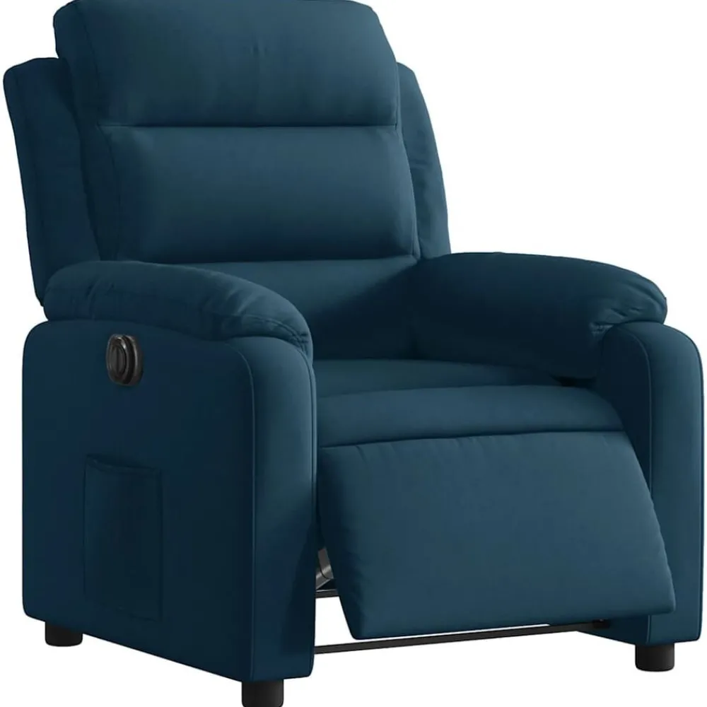 Stoelen*vidaXL Fauteuil elektrisch verstelbaar fluweel Blauw
