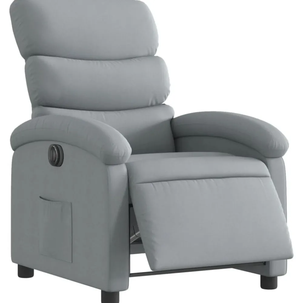Stoelen*vidaXL Fauteuil elektrisch verstelbaar stof Lichtgrijs