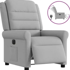 Fauteuil elektrisch verstelbaar stof wolk grijs>vidaXL Best