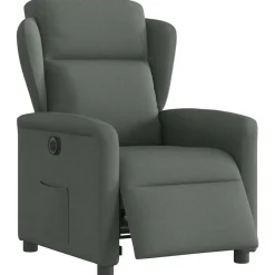 Stoelen*vidaXL Fauteuil elektrisch verstelbaar stof Donkergrijs
