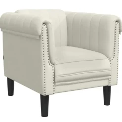 Fauteuil fluweel crèmekleurig>vidaXL