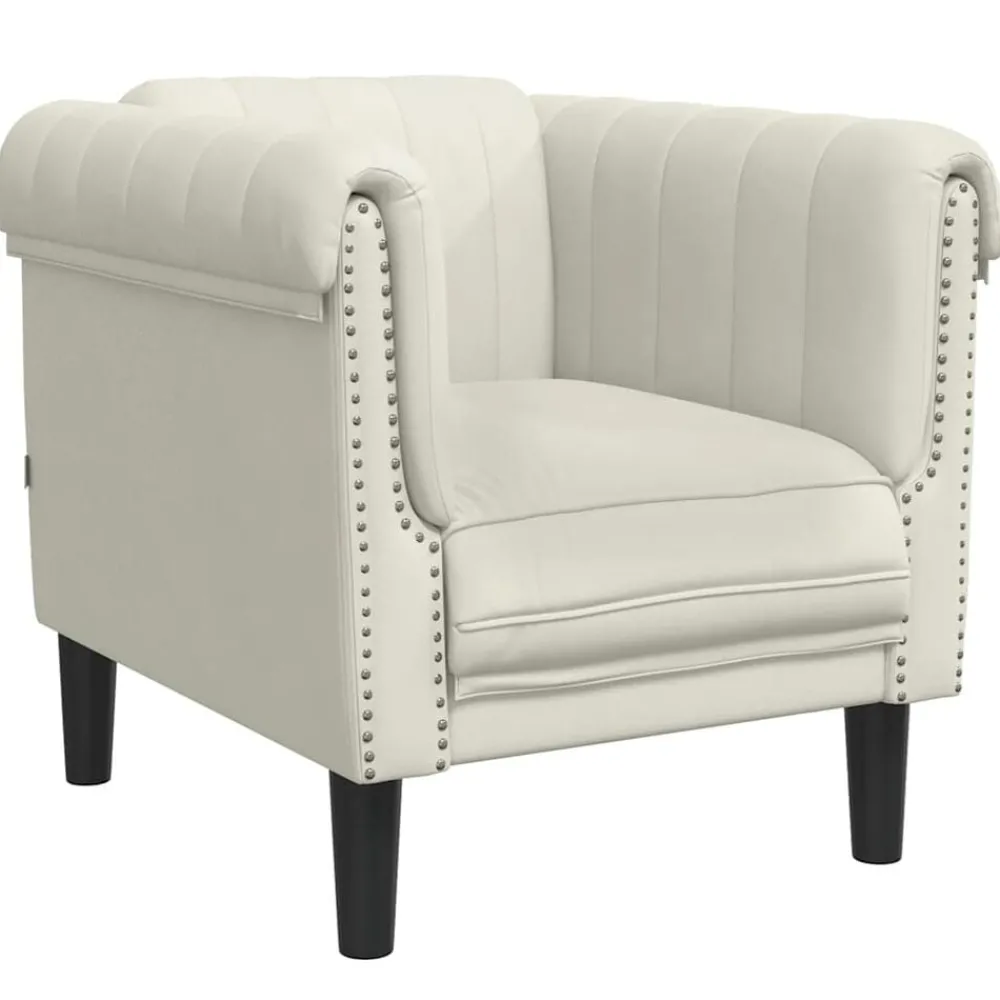 Fauteuil fluweel crèmekleurig>vidaXL