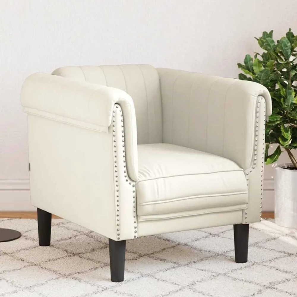 Fauteuil fluweel crèmekleurig>vidaXL