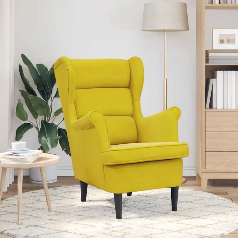 Stoelen*vidaXL Fauteuil fluweel Mosterdgeel