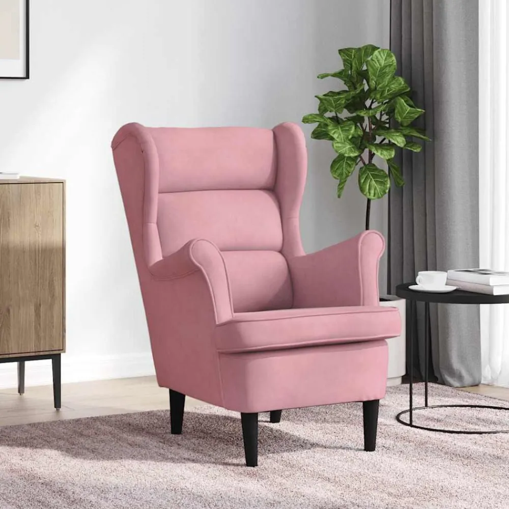Stoelen*vidaXL Fauteuil fluweel Roze