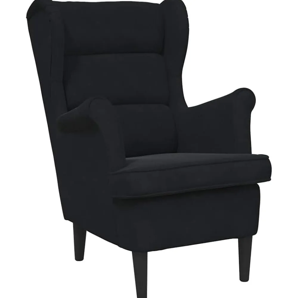 Stoelen*vidaXL Fauteuil fluweel Zwart