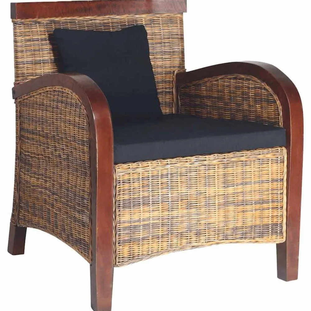 Stoelen*vidaXL Fauteuil handgeweven rattan