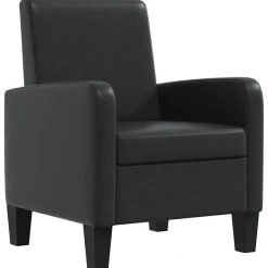 Stoelen*vidaXL Fauteuil kunstleer Zwart