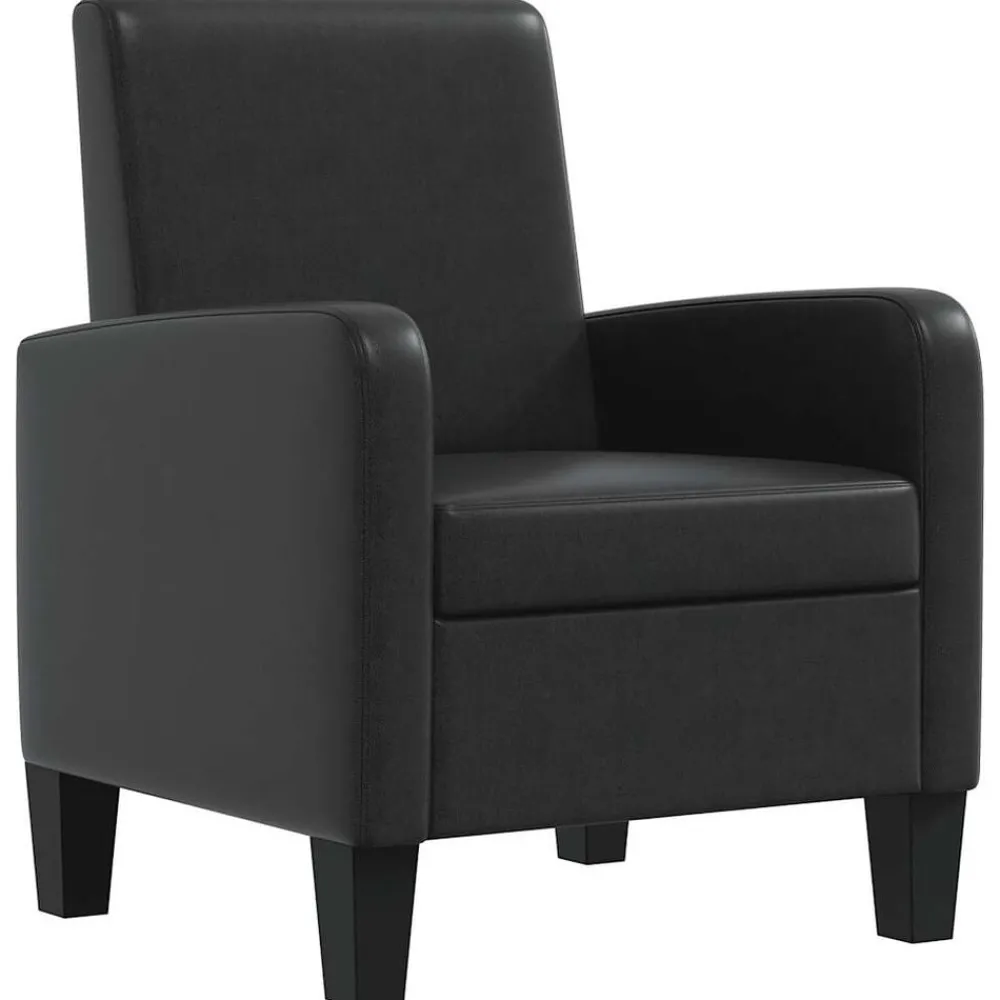 Stoelen*vidaXL Fauteuil kunstleer Zwart